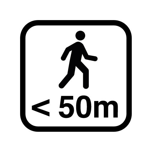 black silhouette of man walking < 50m with black border